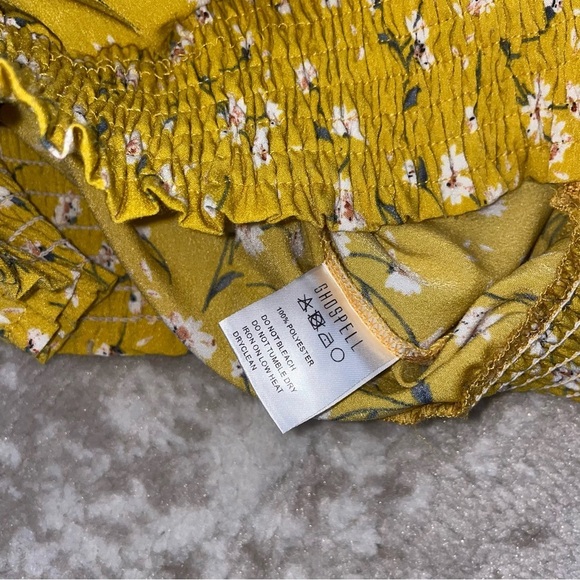 Ghospell blouse Nobody’s Fool Smocked Top Urban Outfitters Yellow floral print - Picture 8 of 11